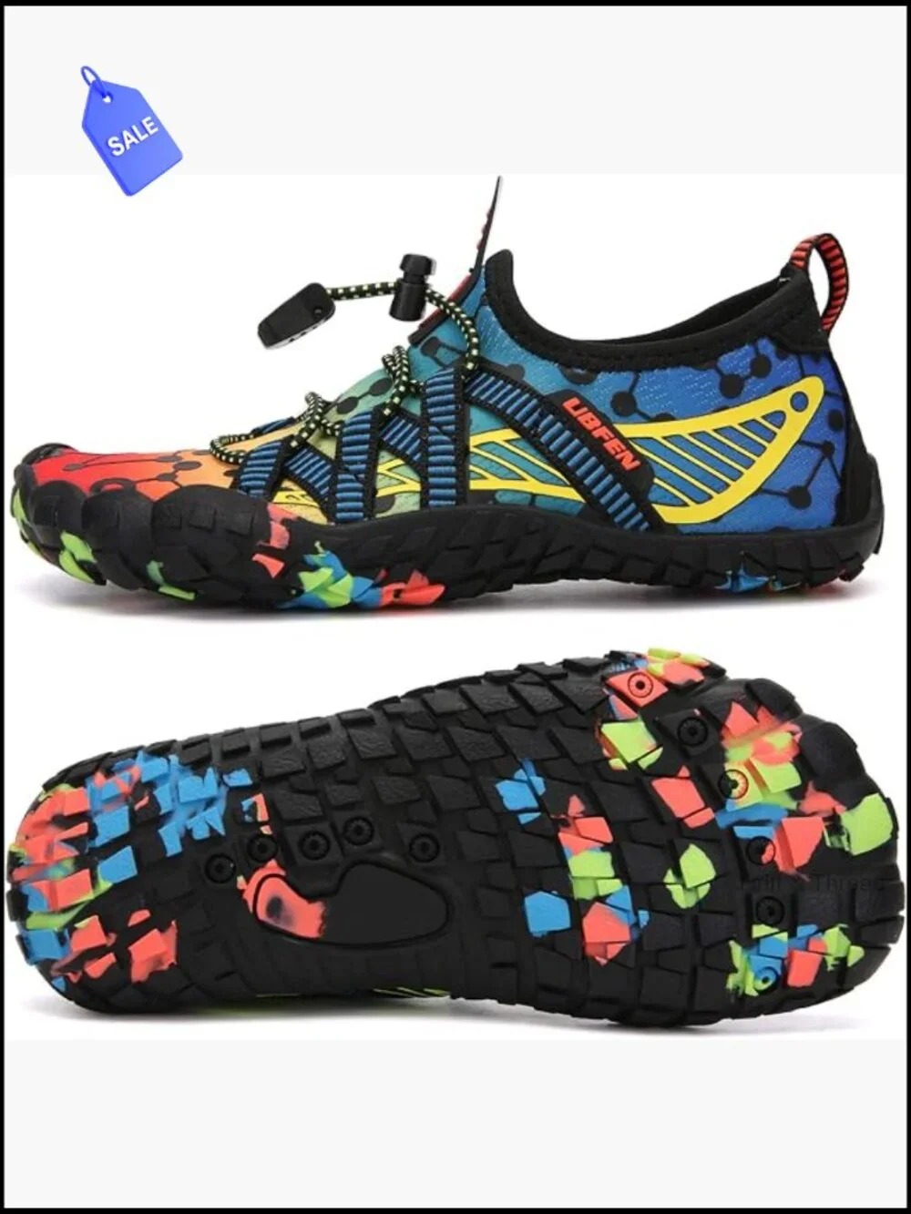 Kids Water Shoes Quick-Dry Swim Aqua Socks Lightweight Barefoot Hook & Loop